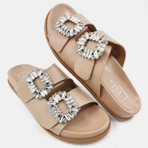 ShuShop Bridget Slip On Sandals with Silver Accents